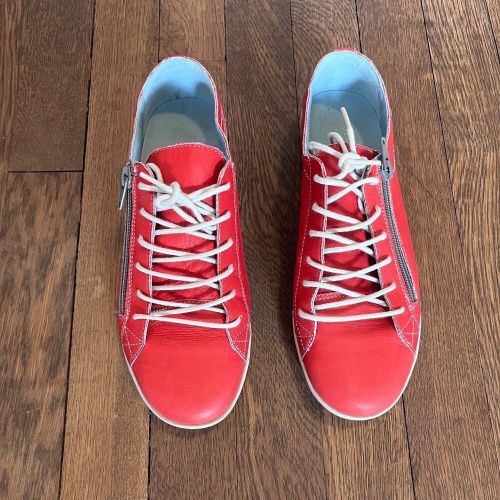 Cloud Slip-on Shoes in Red with Side Zipper